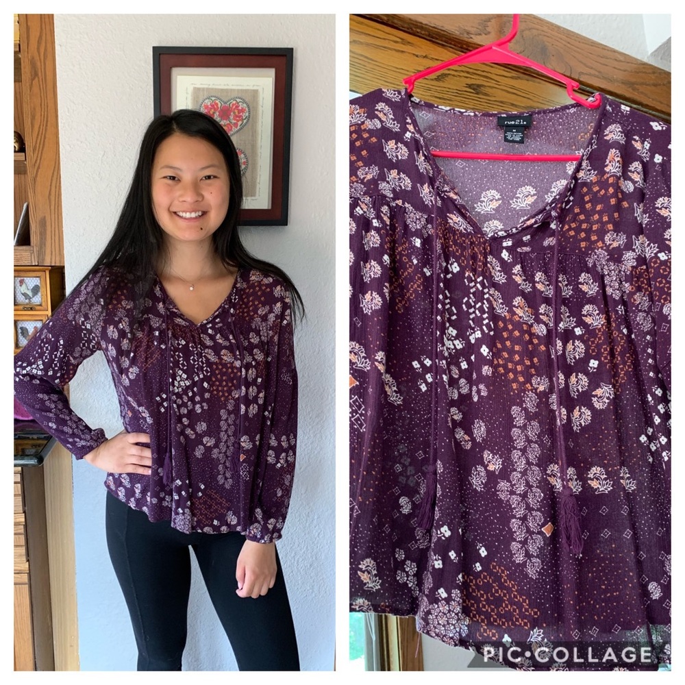 Purple longsleeve w/ flowers